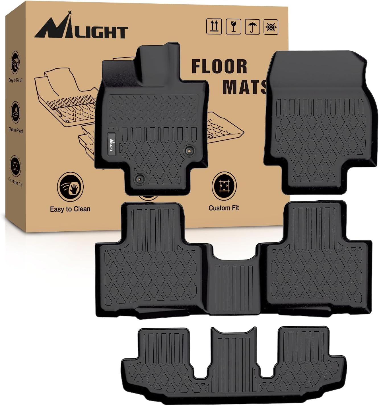 Car Floor Mat Rubber - Nilight Custom Fit TPE Floor Mats