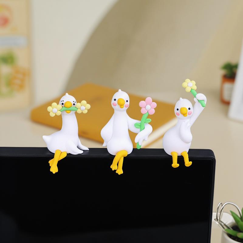 Car Accessories Gift Ideas - Cute 3D Duck Figurine Mini Resin