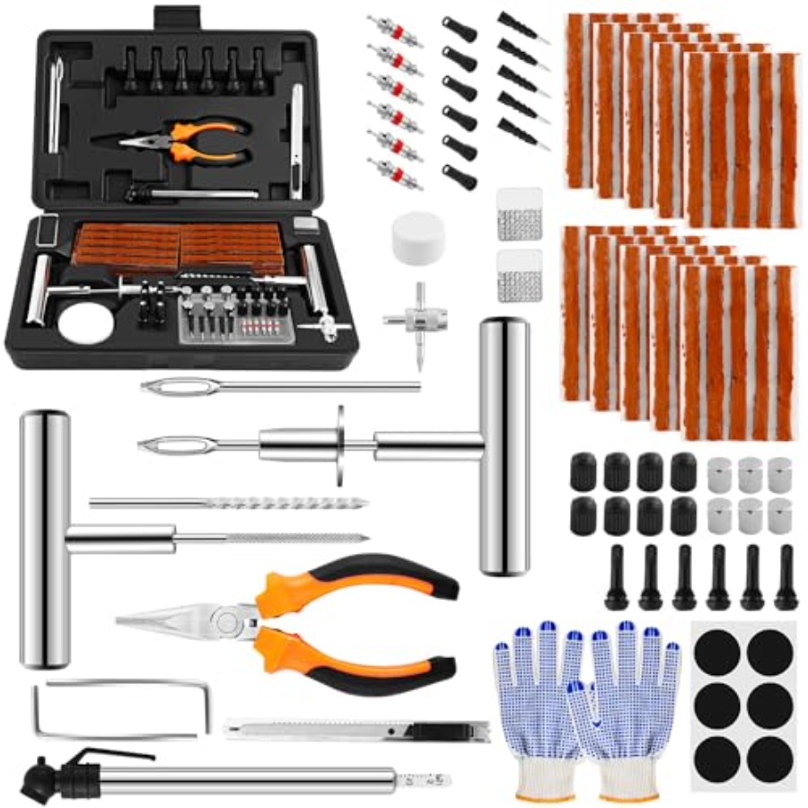 Car Emergency Tool Kit - Solid Stainl Steel Tire Repair Kit-