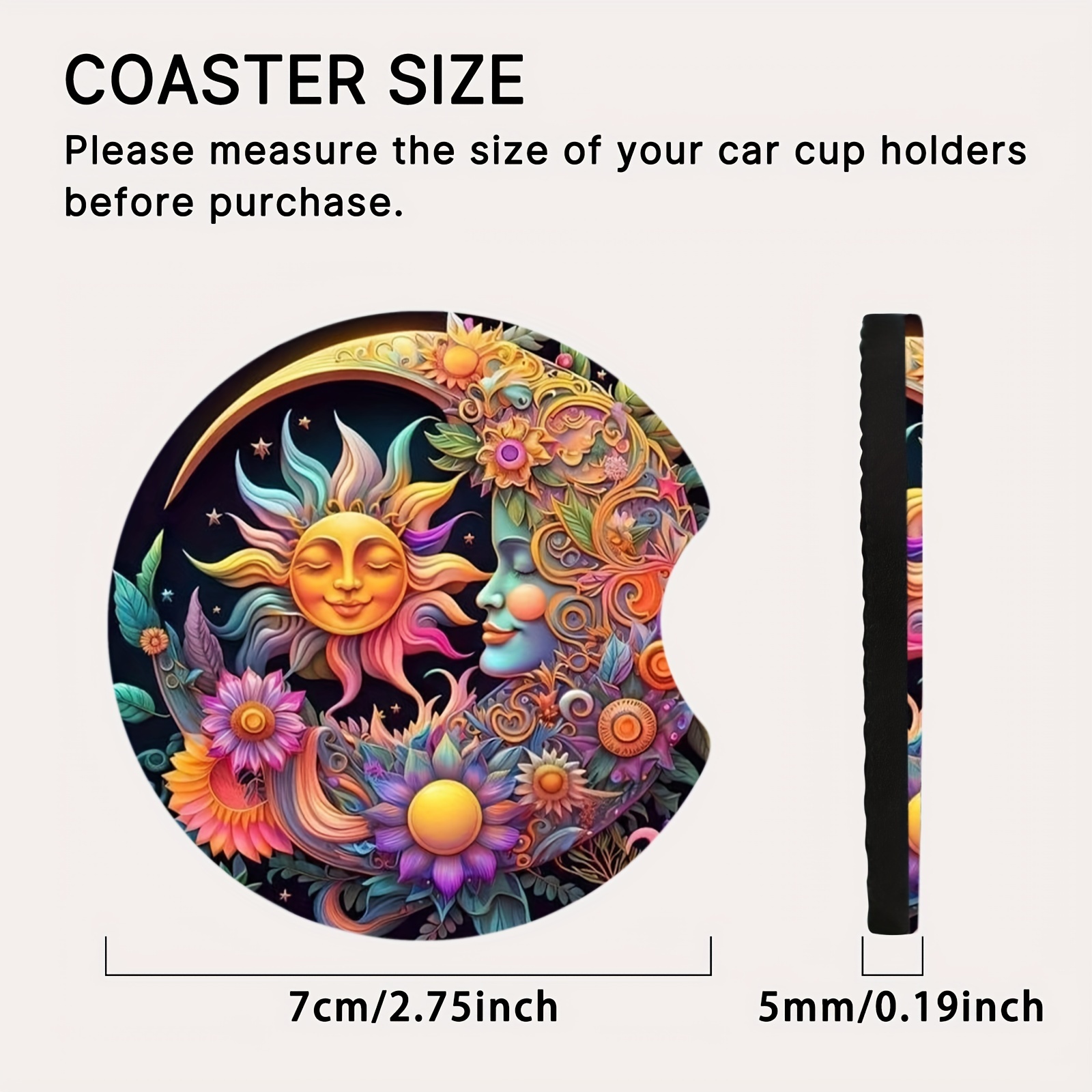 2Pc Color Sun With Moon Foam C - Car Accessories Useful review and price
