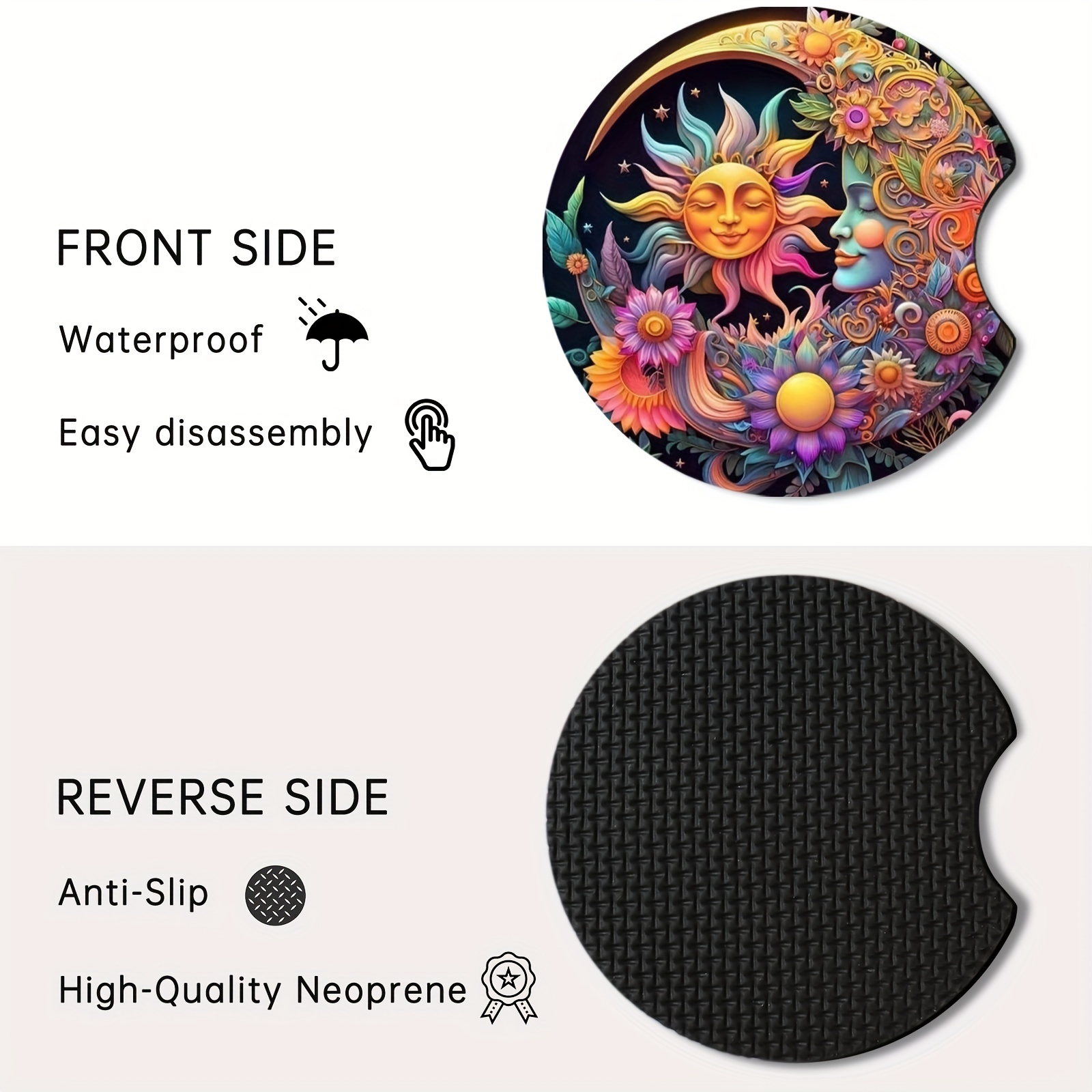 2Pc Color Sun With Moon Foam C - Car Accessories Useful review and price