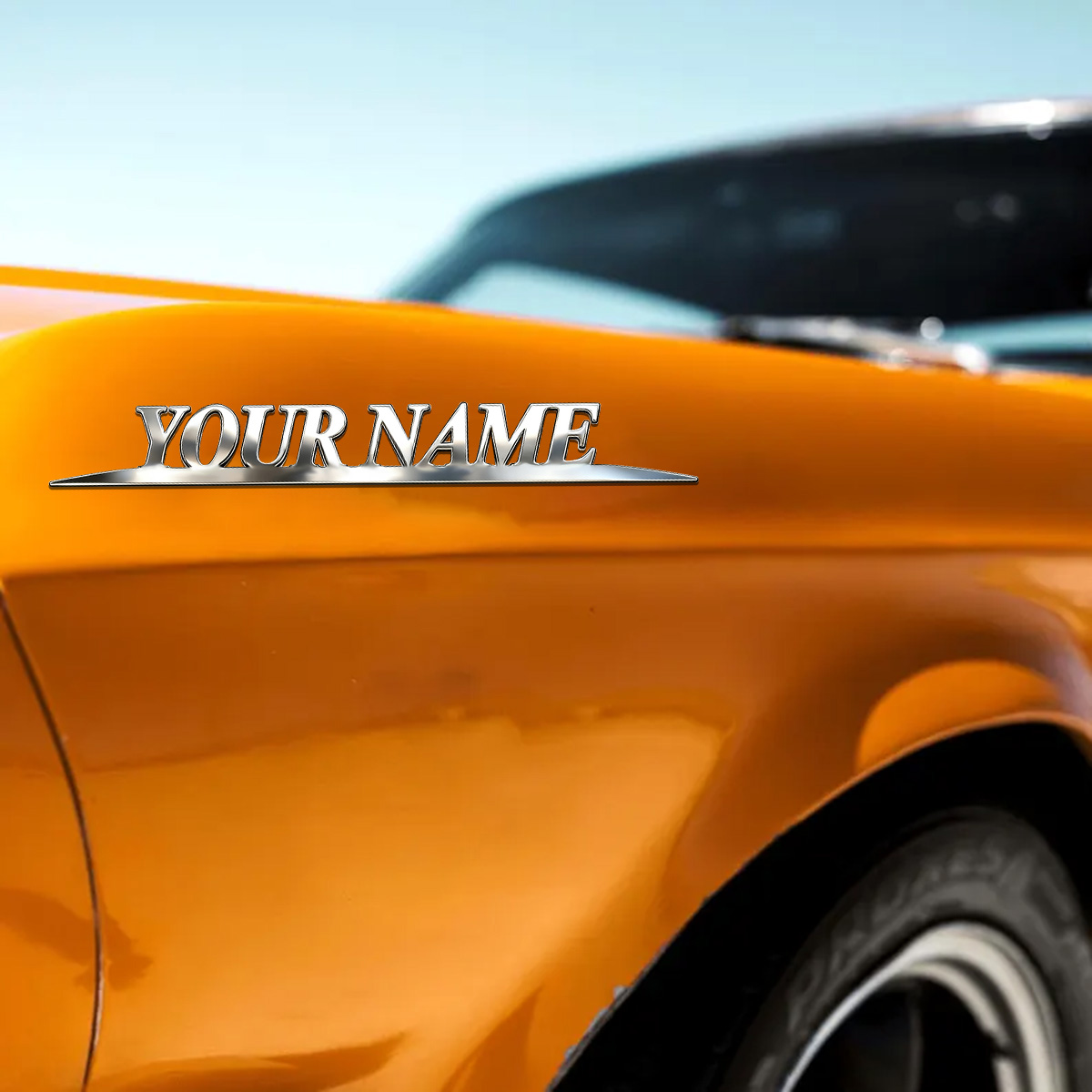Metal Trendy YOUR NAME Sticker - Car Accessories Rear review and price