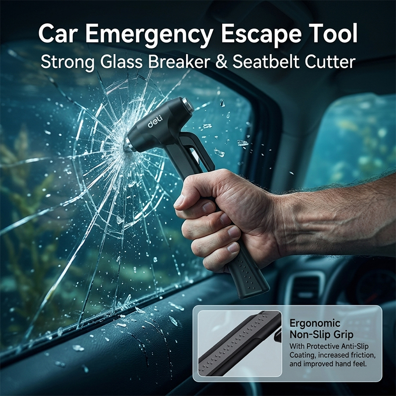 DELI Portable Car Safety Hamme - Car Emergency Tool Kit review and price