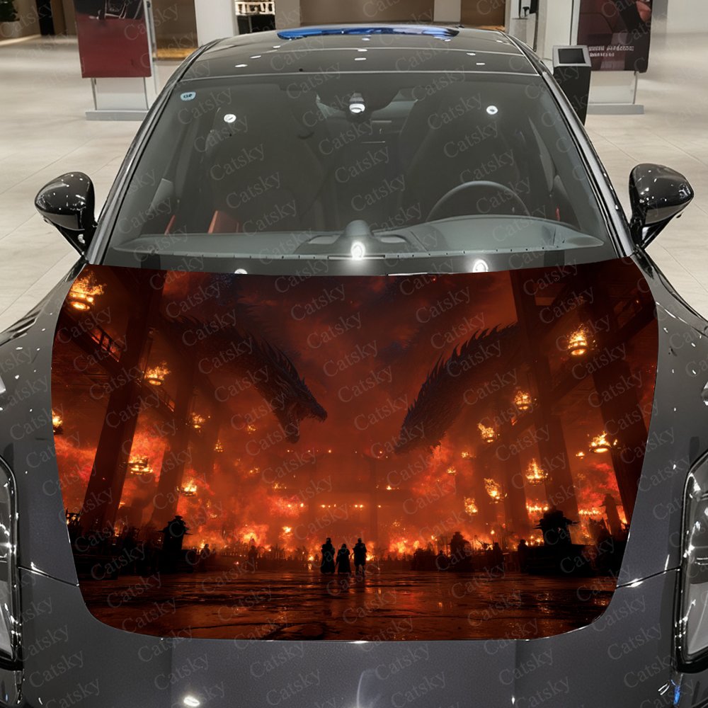 Flame Dragon Car Hood Stickers - Car Accessories Gift Ideas review and price