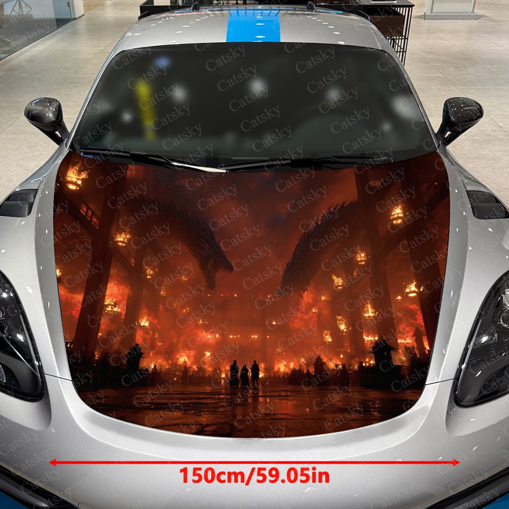 Flame Dragon Car Hood Stickers - Car Accessories Gift Ideas review and price