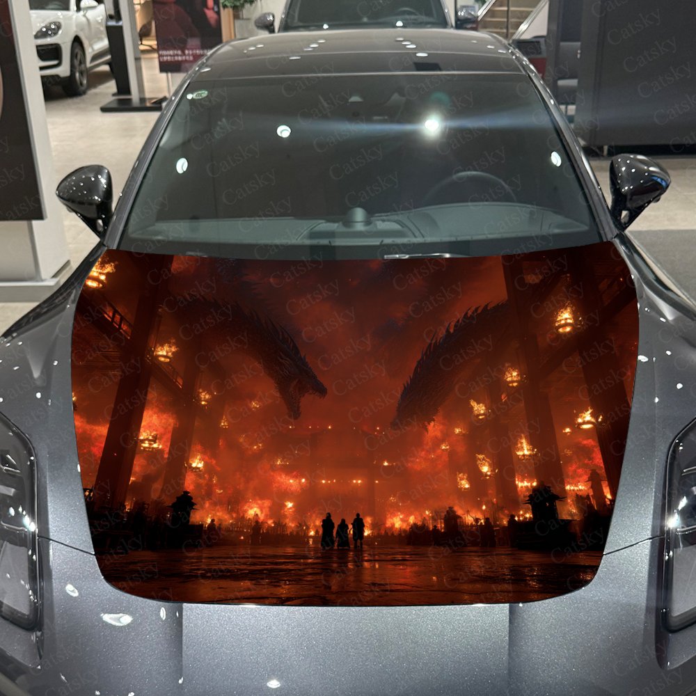Flame Dragon Car Hood Stickers - Car Accessories Gift Ideas review and price