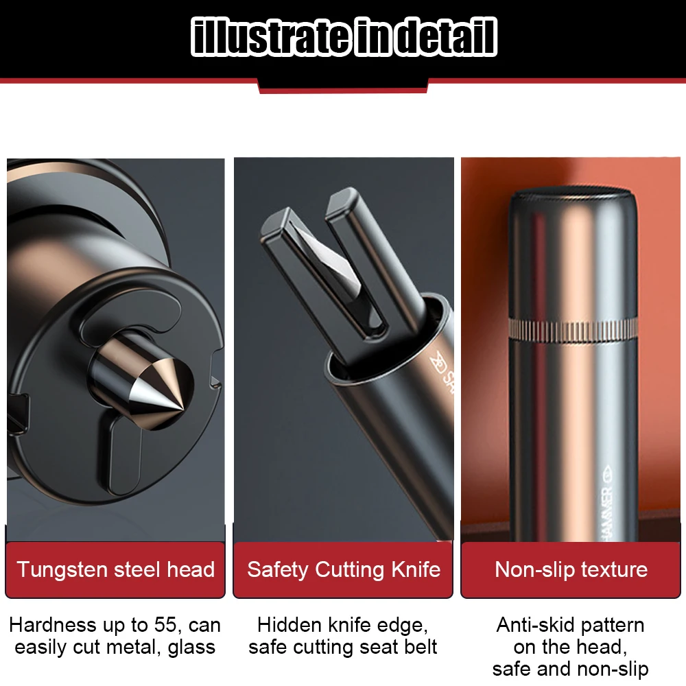 2 In 1 Car Safety Hammer Emerg - Car Emergency Tool Kit review and price
