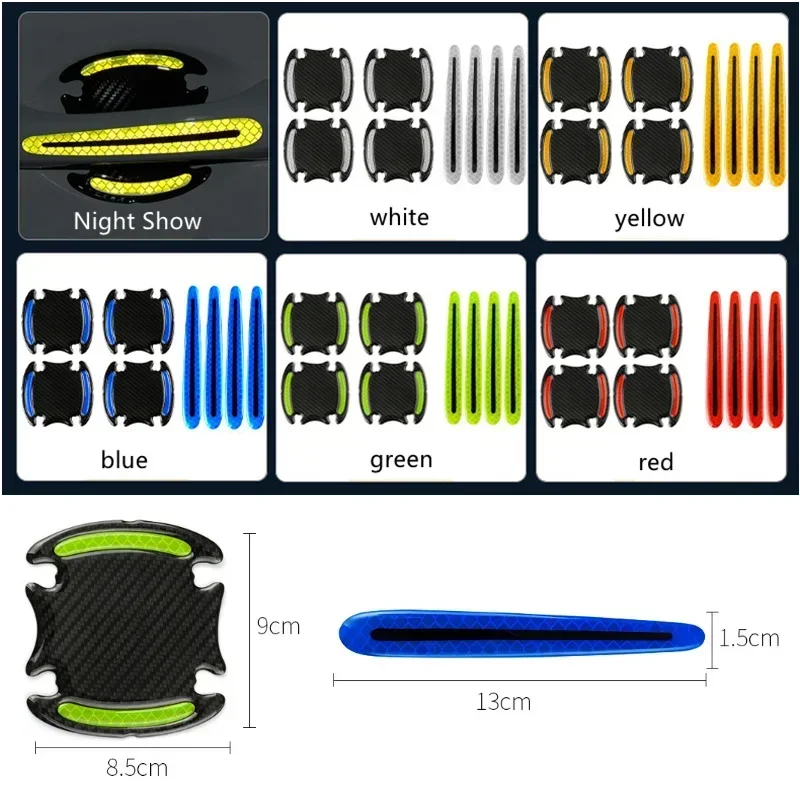 4/8PCS Car Door Reflective Sti - Car Door Handle Protector review and price